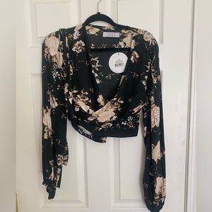 Auguste floral wrap top. Size 8. Never worn.